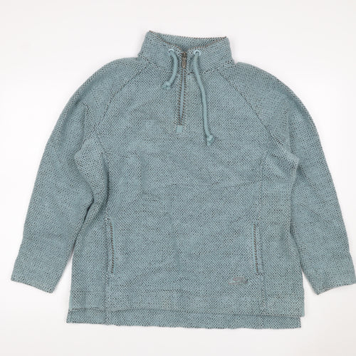 Weird Fish Womens Blue Size 16 1/4 Zip Fleece Sweatshirt Pockets