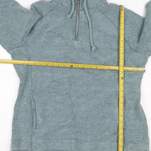 Weird Fish Womens Blue Size 16 1/4 Zip Fleece Sweatshirt Pockets