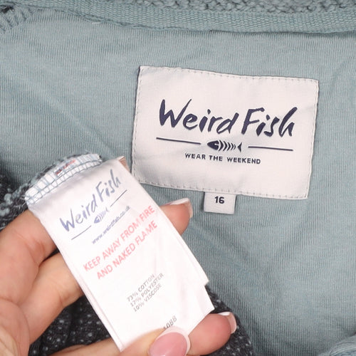Weird Fish Womens Blue Size 16 1/4 Zip Fleece Sweatshirt Pockets