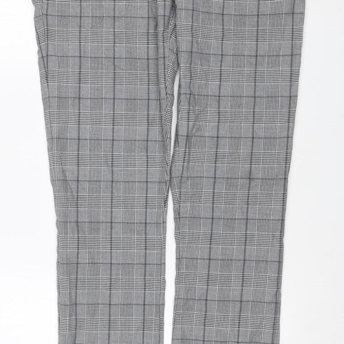 Topman Men Grey Check Stretch Skinny Dress Trousers W34 L34