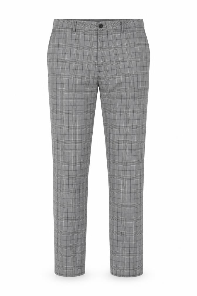 Topman Men Grey Check Stretch Skinny Dress Trousers W34 L34