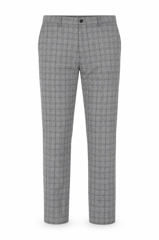 Topman Men Grey Check Stretch Skinny Dress Trousers W34 L34