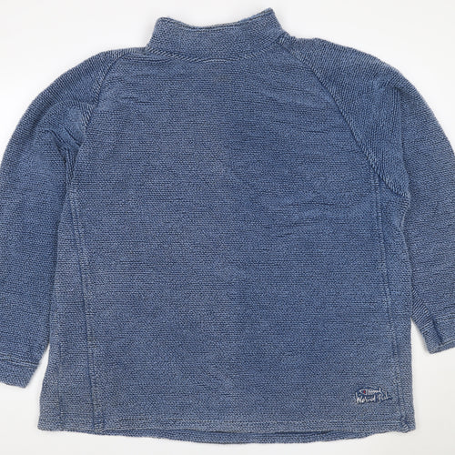Weird Fish Men's Blue 2XL Mock Neck Knit Pullover Sweatshirt Logo