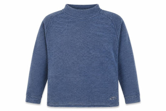 Weird Fish Men's Blue 2XL Mock Neck Knit Pullover Sweatshirt Logo