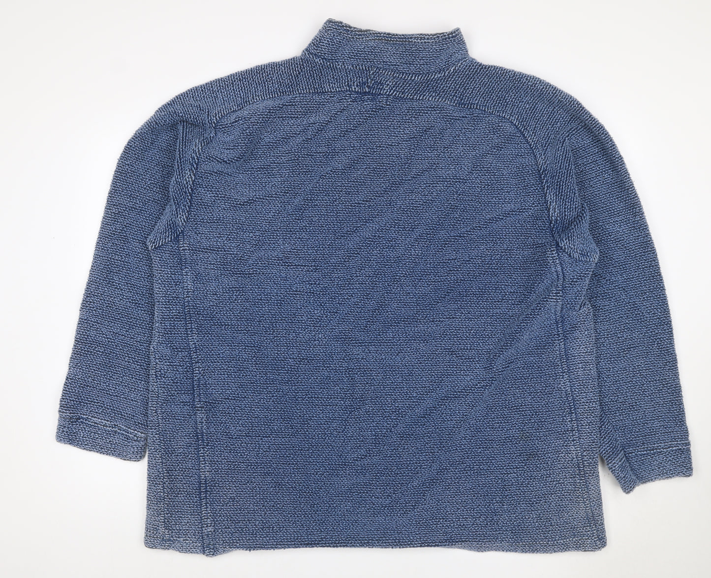 Weird Fish Men's Blue 2XL Mock Neck Knit Pullover Sweatshirt Logo