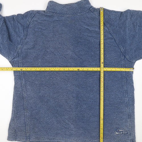 Weird Fish Men's Blue 2XL Mock Neck Knit Pullover Sweatshirt Logo