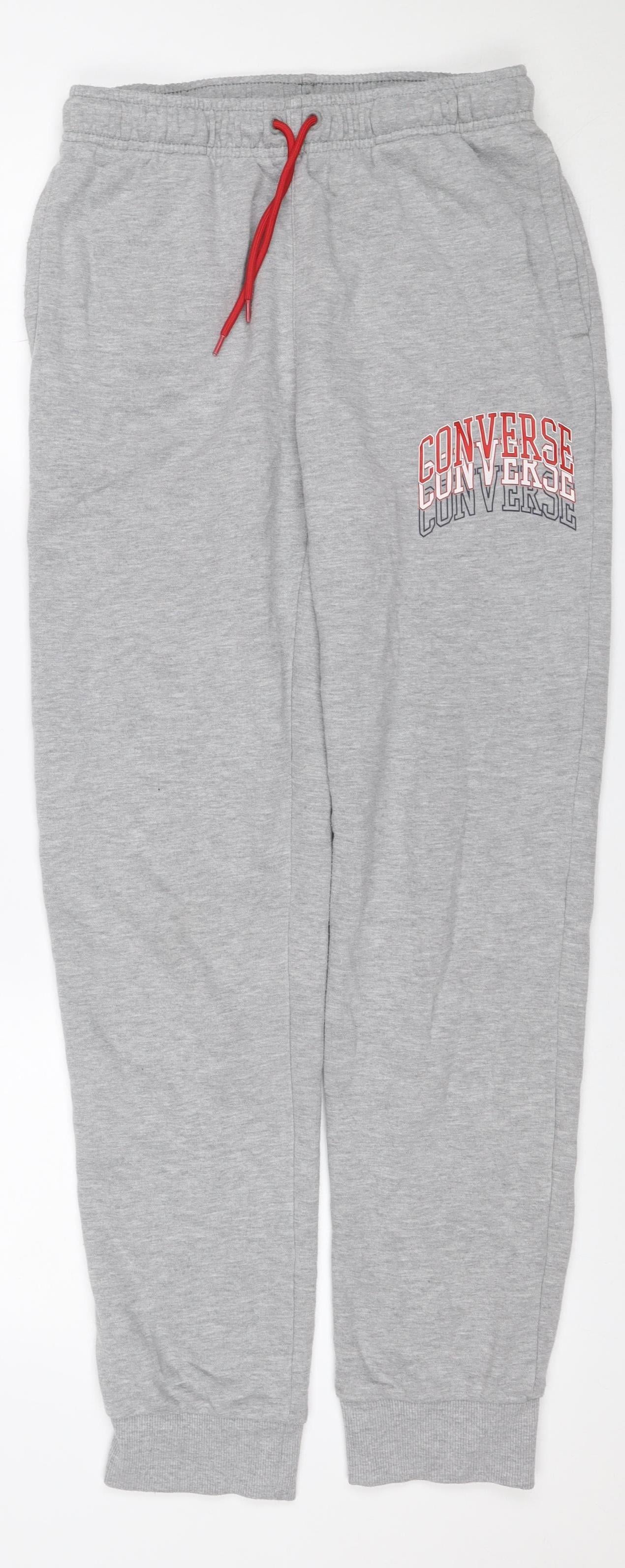 Converse Boys Grey Jogger Sweatpants 14 Years Cotton Blend Drawstring
