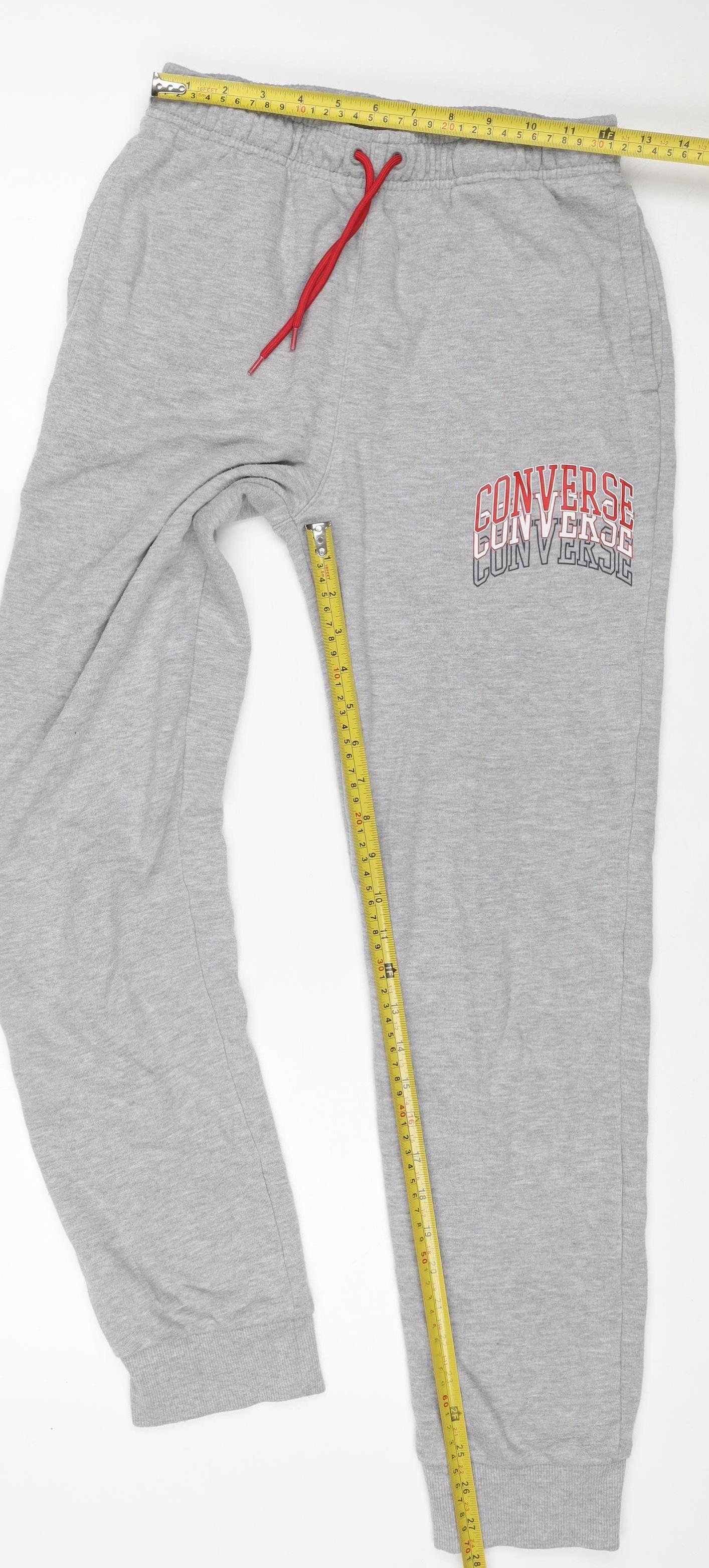 Converse Boys Grey Jogger Sweatpants 14 Years Cotton Blend Drawstring