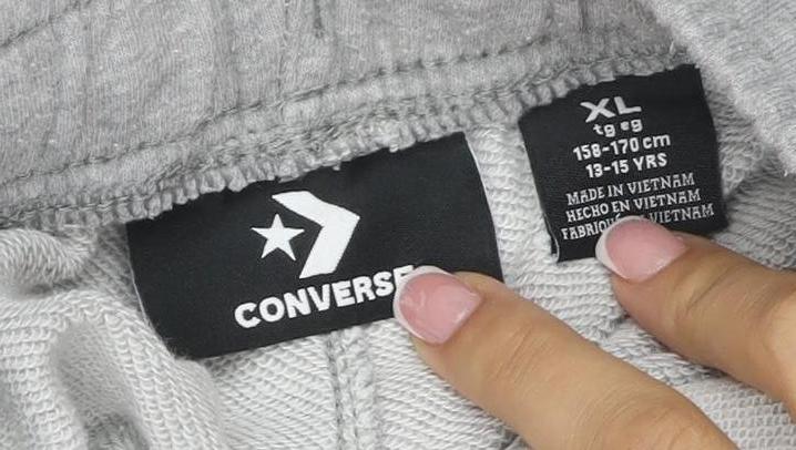 Converse Boys Grey Jogger Sweatpants 14 Years Cotton Blend Drawstring
