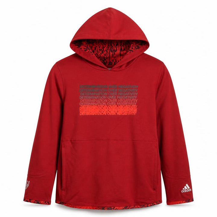 adidas Boys Red 11-12 Years Pullover Hoodie Graphic Print Sports