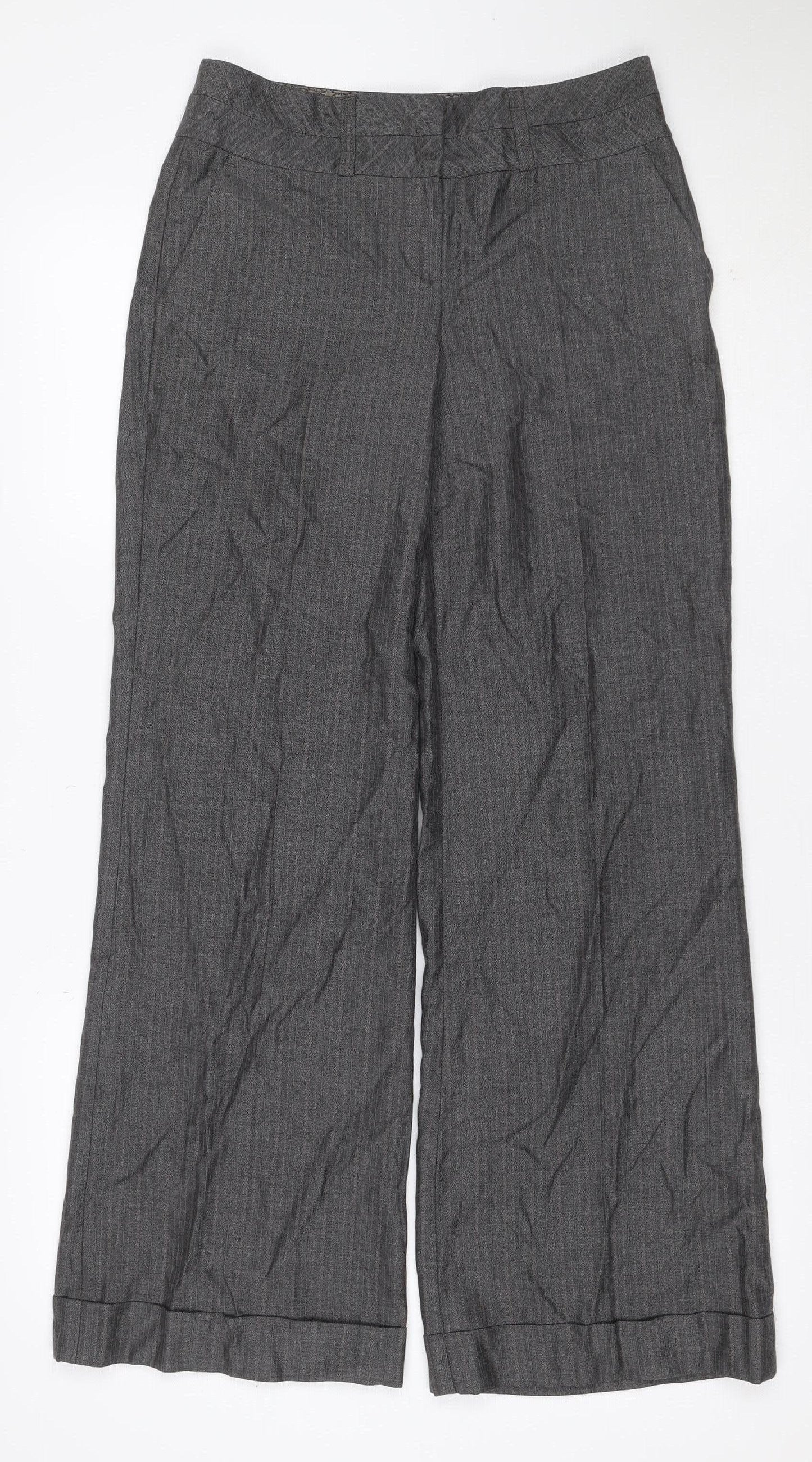 Next Women’s Grey Size 8R Straight Leg Tailored Dress Trousers