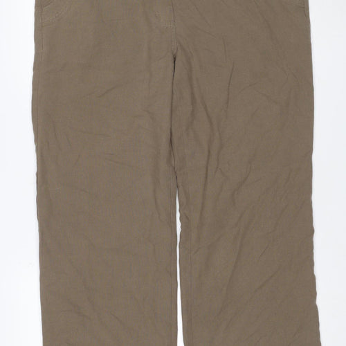 Rohan Women’s Brown Size 14 Travel Linen Wide Leg Trousers