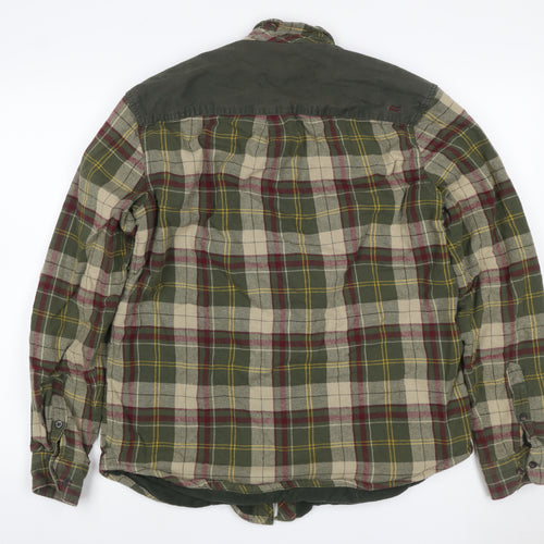 Regatta Men’s Green Plaid Lined Flannel Button-Up Shirt Size L
