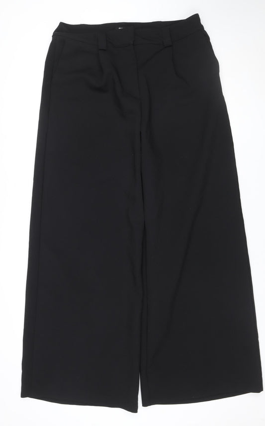 Nasty Gal Women’s Black UK 16 Wide-Leg Tailored Trousers Buckle Detail