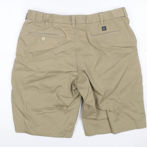 Marks and Spencer Men’s Beige W36 Cotton Chino Shorts Flat Front