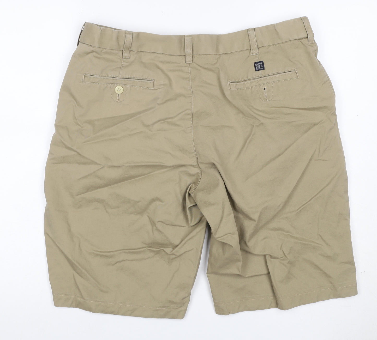 Marks and Spencer Men’s Beige W36 Cotton Chino Shorts Flat Front