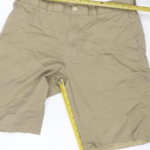 Marks and Spencer Men’s Beige W36 Cotton Chino Shorts Flat Front