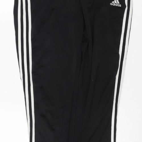 Adidas Women’s Black UK 18 Track Pants White 3 Stripe Primegreen