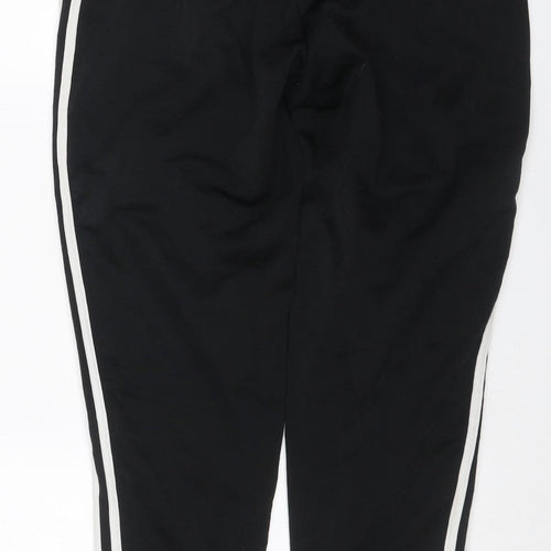 Adidas Women’s Black UK 18 Track Pants White 3 Stripe Primegreen