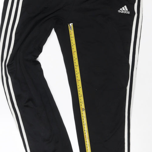 Adidas Women’s Black UK 18 Track Pants White 3 Stripe Primegreen