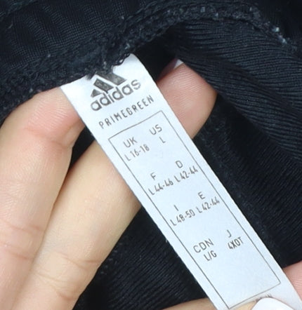 Adidas Women’s Black UK 18 Track Pants White 3 Stripe Primegreen