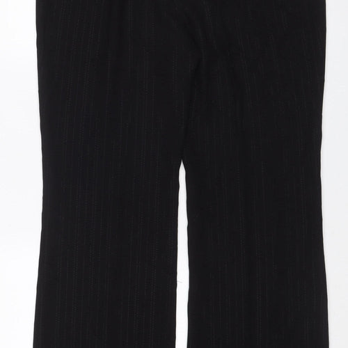 Elizabeth Emanuel Women’s Black Pinstripe Wide-Leg Trousers UK 18
