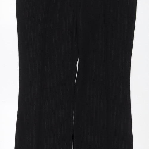 Elizabeth Emanuel Women’s Black Pinstripe Wide-Leg Trousers UK 18