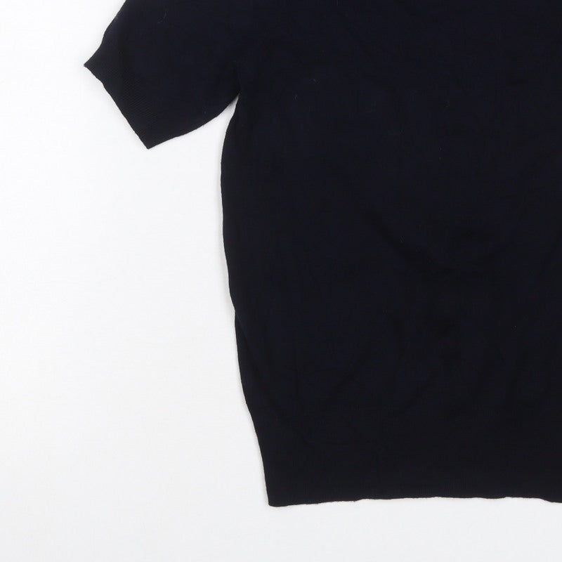 Additional view of Zara Women Black S Basic Knit Short Sleeve Round Neck Top