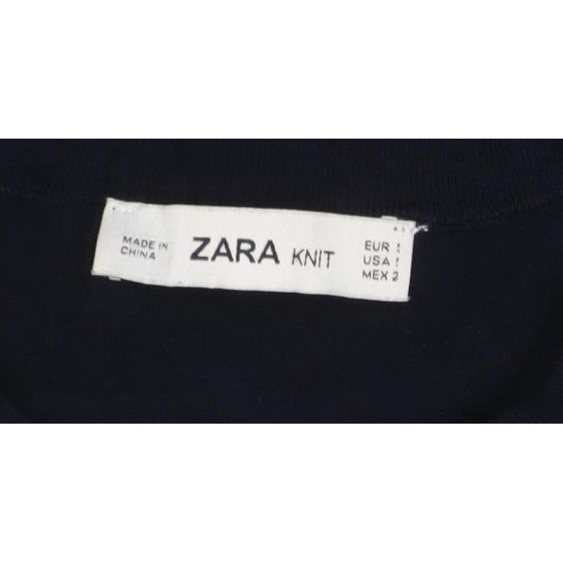 Additional view of Zara Women Black S Basic Knit Short Sleeve Round Neck Top