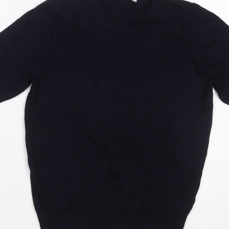 Additional view of Zara Women Black S Basic Knit Short Sleeve Round Neck Top