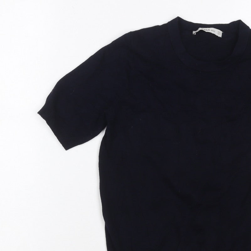 Additional view of Zara Women Black S Basic Knit Short Sleeve Round Neck Top