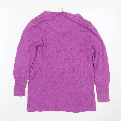 White Stuff Women’s Purple UK 10 Linen Cotton Button Cardigan
