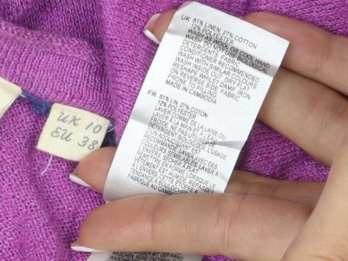 White Stuff Women’s Purple UK 10 Linen Cotton Button Cardigan