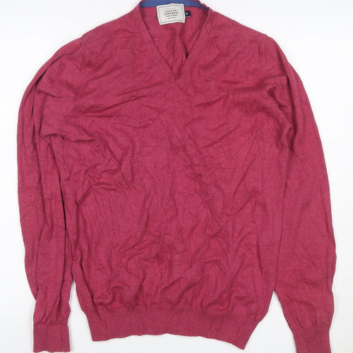 John Lewis Men’s Pink Cotton Cashmere V-Neck Pullover Jumper M
