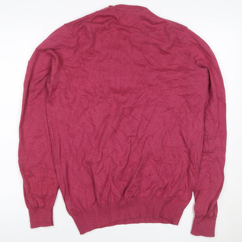 John Lewis Men’s Pink Cotton Cashmere V-Neck Pullover Jumper M