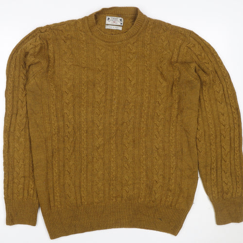 Next Men’s Brown L Cable-Knit Crew Neck Wool Blend Jumper