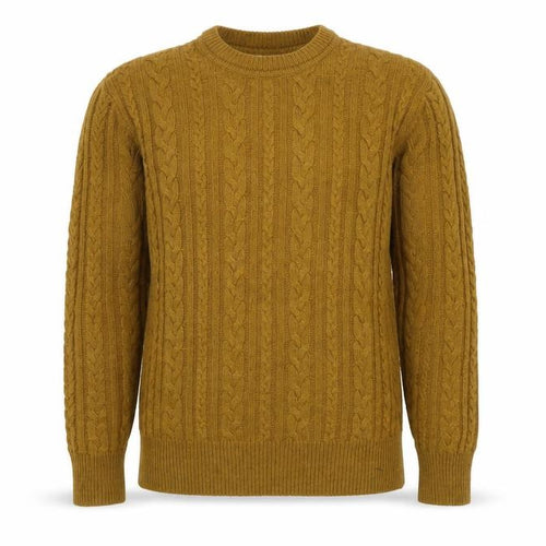 Next Men’s Brown L Cable-Knit Crew Neck Wool Blend Jumper