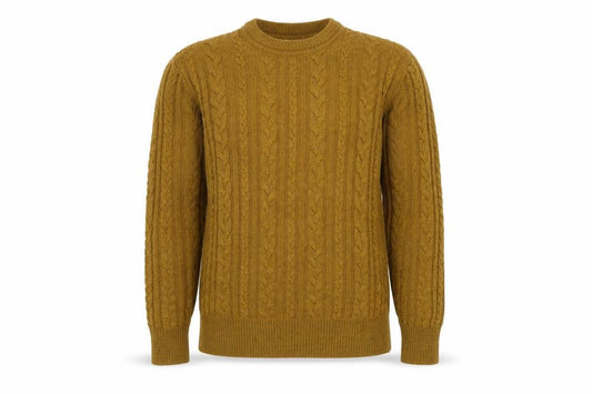 Next Men’s Brown L Cable-Knit Crew Neck Wool Blend Jumper