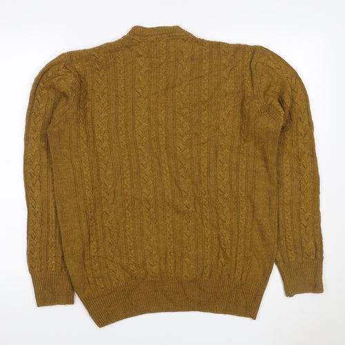 Next Men’s Brown L Cable-Knit Crew Neck Wool Blend Jumper