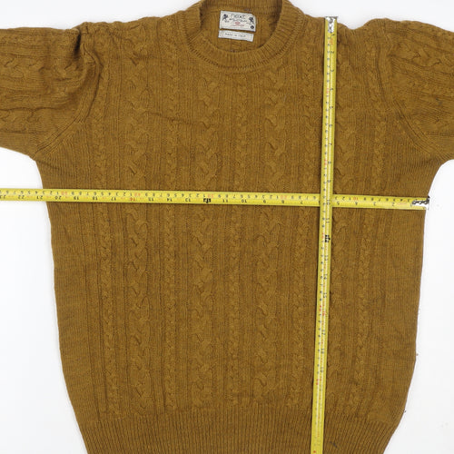 Next Men’s Brown L Cable-Knit Crew Neck Wool Blend Jumper