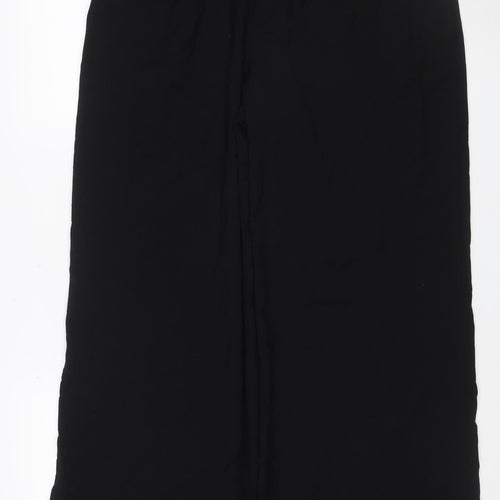 Stradivarius Unisex Adults Black Size 16 Wide-Leg Dress Trousers