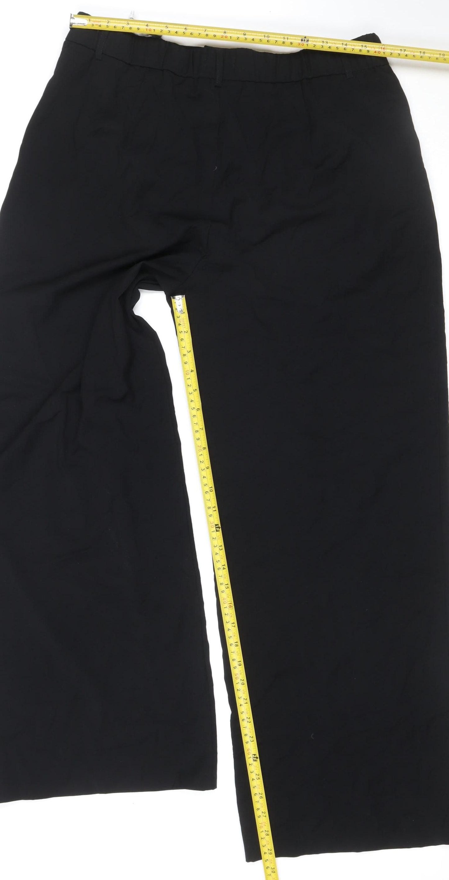 Stradivarius Unisex Adults Black Size 16 Wide-Leg Dress Trousers