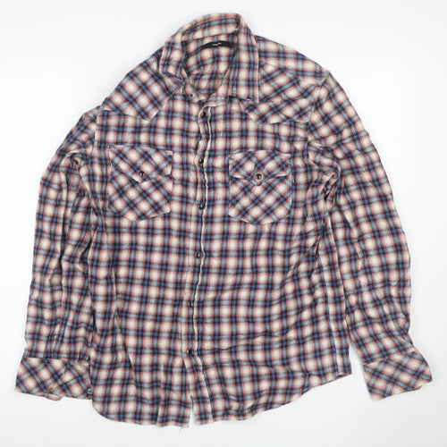 Diesel Men’s M Multicoloured Plaid Flannel Button-Up Shirt