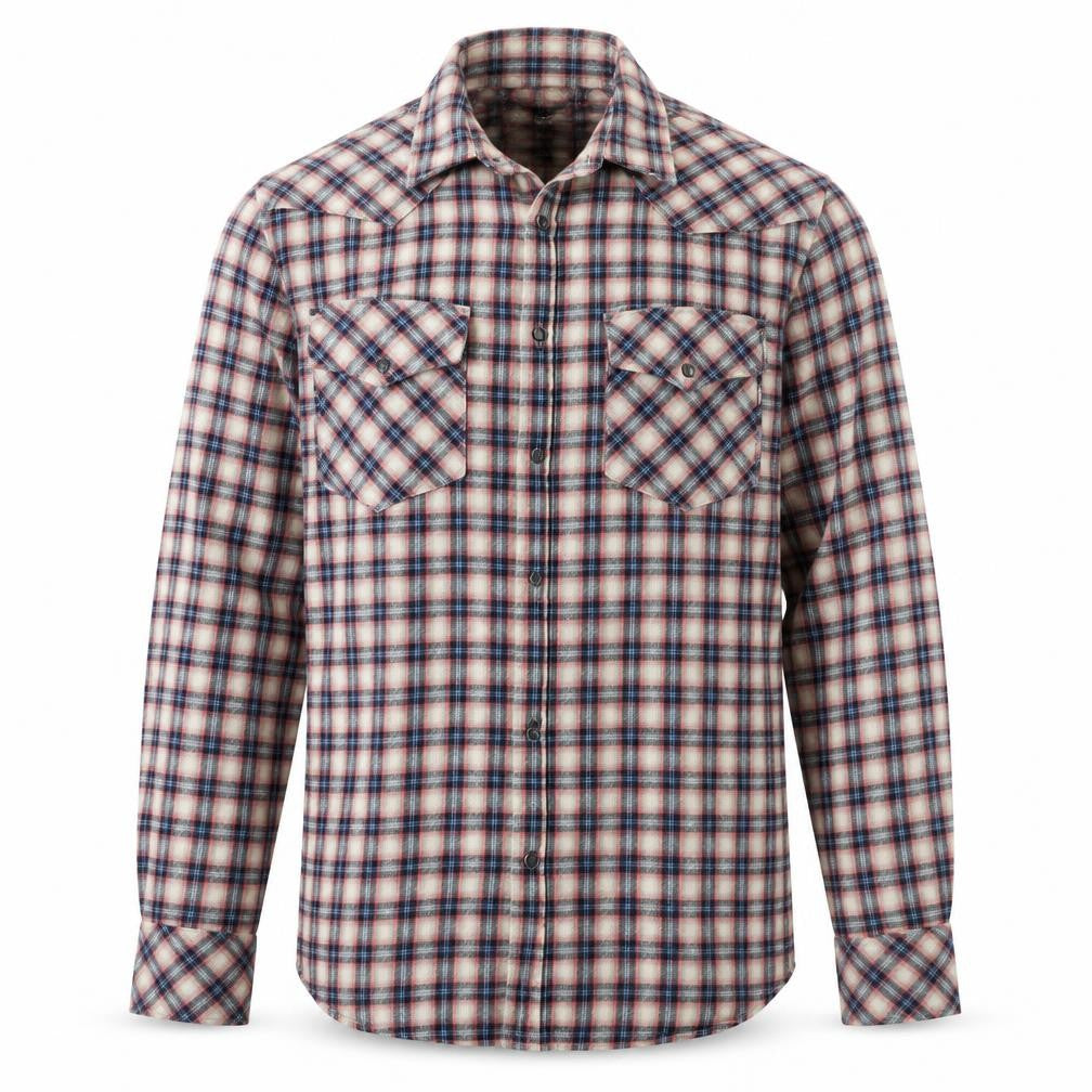 Front view of Diesel Men’s M Multicoloured Plaid Flannel Button-Up Shirt