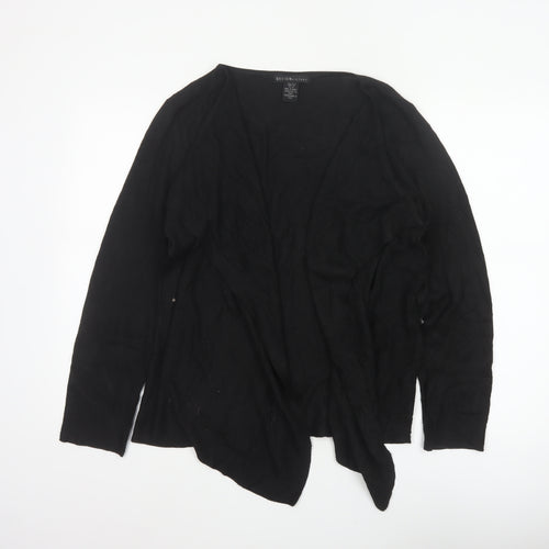 Design History Women’s Black Size 14 Open Waterfall Knit Cardigan