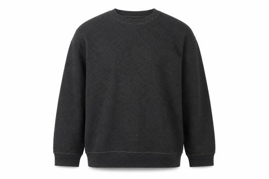 Marks and Spencer Men's Grey XL Merino Wool Blend Geometric Crew Jumper