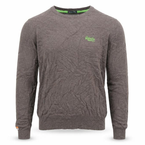 Superdry Men’s Brown M Cashmere Cotton Logo Crew Neck Jumper