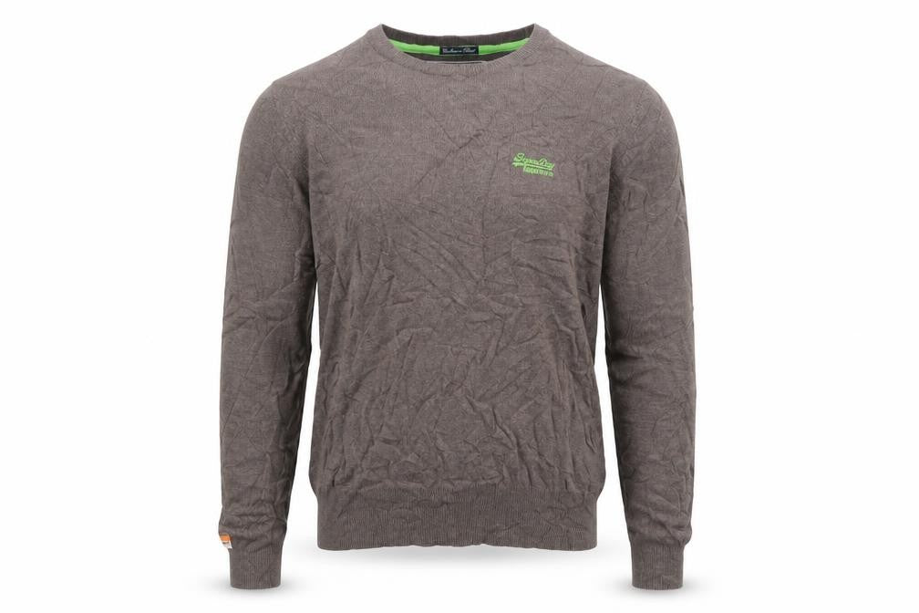 Superdry Men’s Brown M Cashmere Cotton Logo Crew Neck Jumper