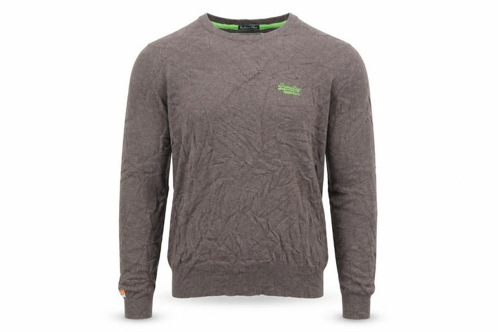 Superdry Men’s Brown M Cashmere Cotton Logo Crew Neck Jumper