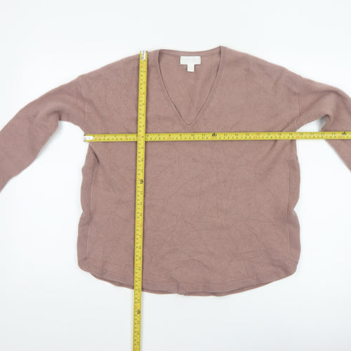 White Label Women’s Beige Cashmere V-Neck Pullover Jumper UK S
